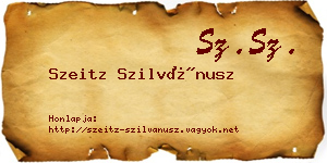 Szeitz Szilvánusz névjegykártya